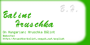 balint hruschka business card