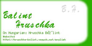 balint hruschka business card